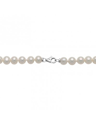 Miluna Woman's Necklace - Freshwater Pearl String 6,5-7 mm - 0 2