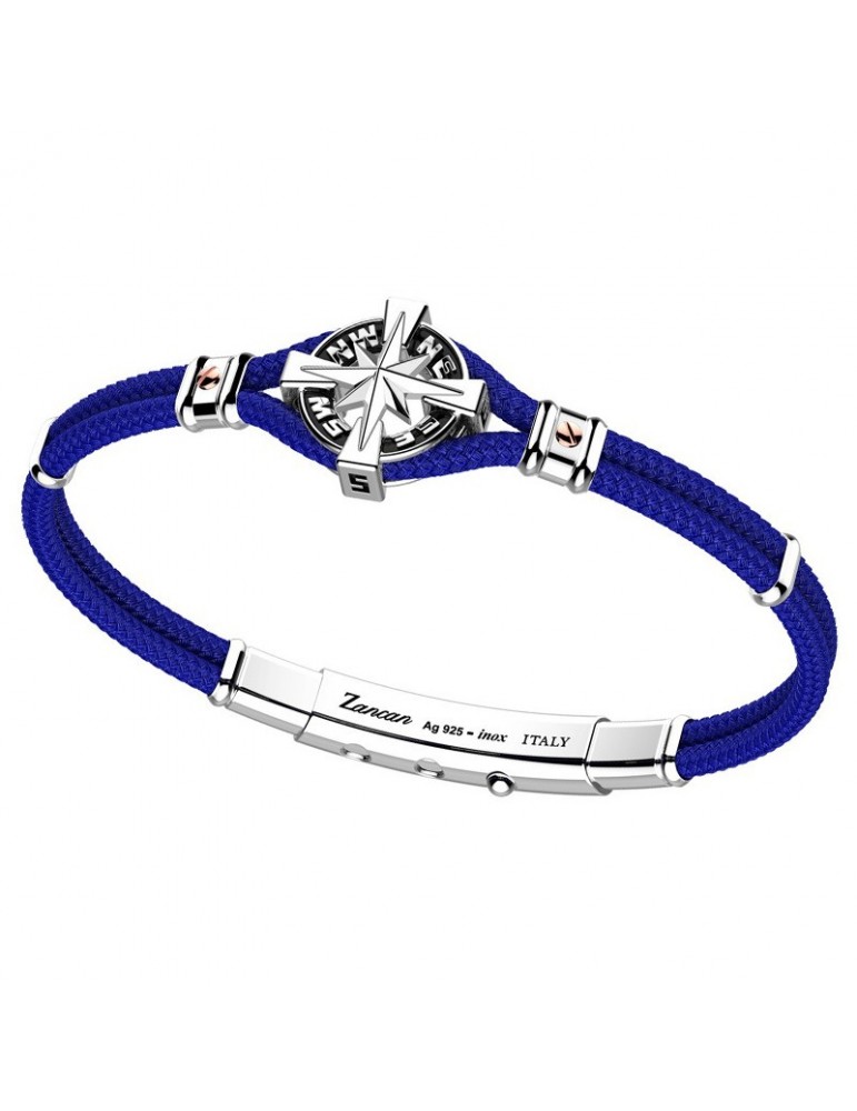 Zancan Bracelet for Men - Regatta in Blue Kevlar with Compass Rose - 0