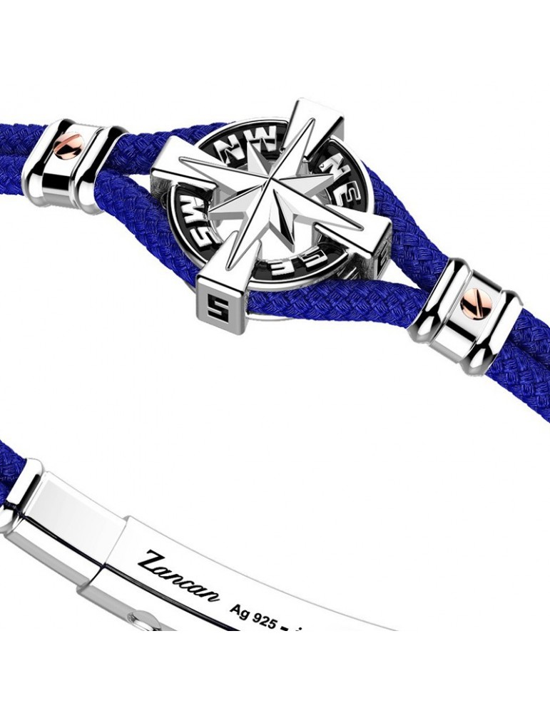Zancan Bracelet for Men - Regatta in Blue Kevlar with Compass Rose - 0