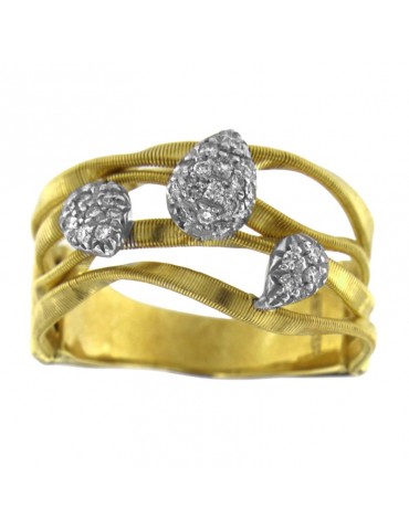 Marco Bicego Woman's Ring - Dune in 18K Yellow Gold with Four Strands with Natural Diamonds - 0 2