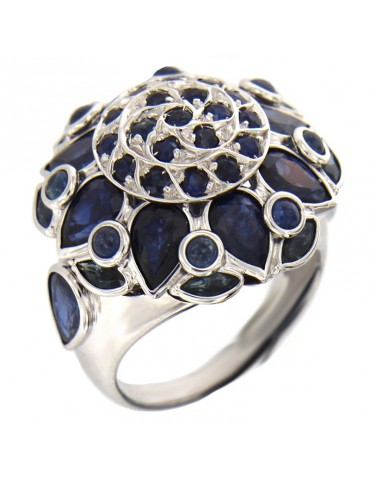 Anello Zancan - Oro Bianco 18 Carati - Zaffiri 11,40 pt - ANR001