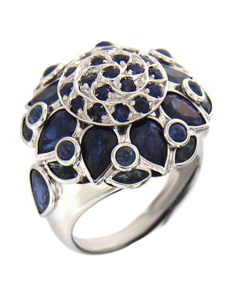 Anello Zancan - Oro Bianco 18 Carati - Zaffiri 11,40 pt - ANR001