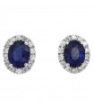 Davite & Delucchi Woman's Earrings - in 18k White Gold with Natural Diamonds and Sapphires 0.90 ct - 0