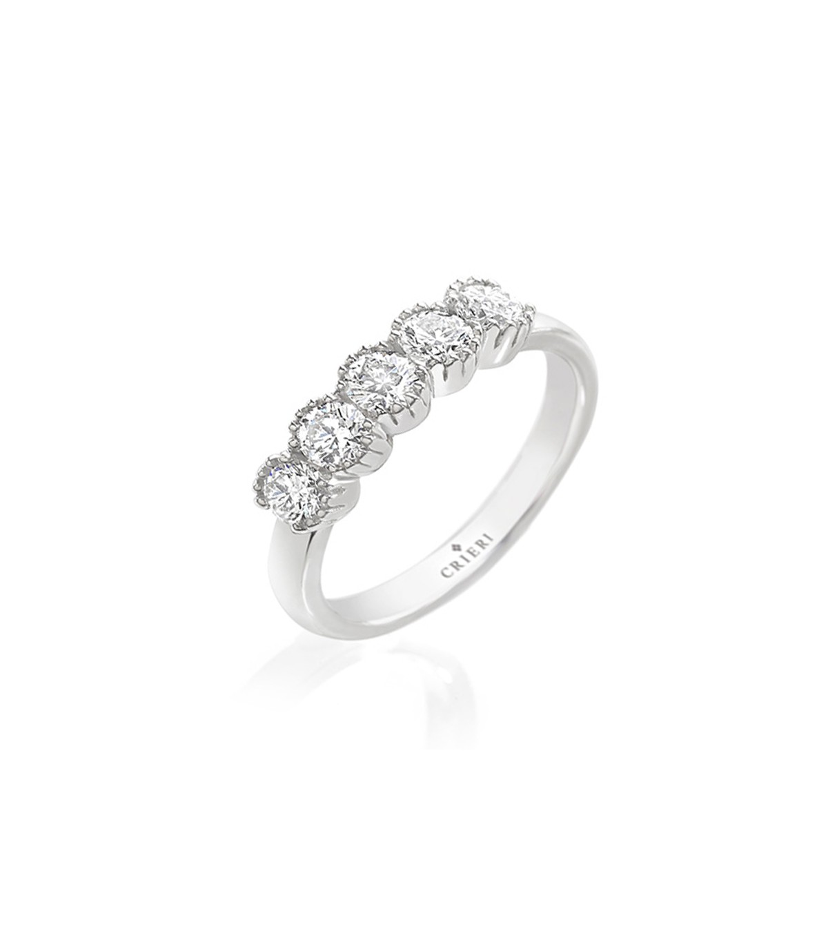 Riviere Crieri - Musa Ring in White Gold with Diamonds - 0