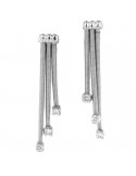 Marco Bicego Woman's Earrings - Santorini in 18K White Gold with Three Wires with Natural Diamonds - 0