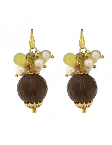 Sikè Woman's Quartz Hydrothermal and Pearls Earrings - 0