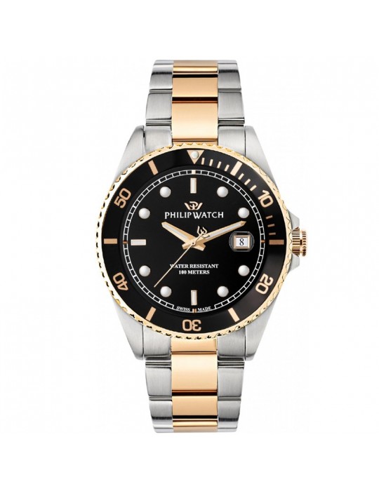 Orologio Philip Watch - Caribe - 42mm Nero Rose Gold - R8253597061