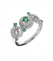 Anello Chirico con Diamanti e Smeraldi da Donna