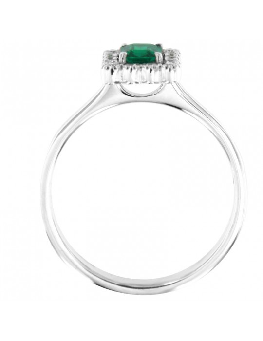 Anello Crieri - Bogotá - Oro Bianco Diamanti - Smeraldo 0,32 ct - AFSPPK032EC1150H