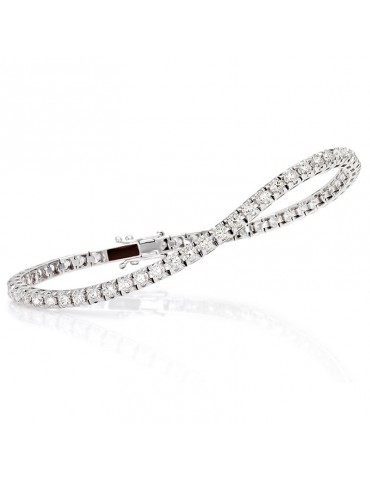 Crieri Woman's Tennis Bracelet - Icon in 18K White Gold with White Diamonds 2.00 ct - 0