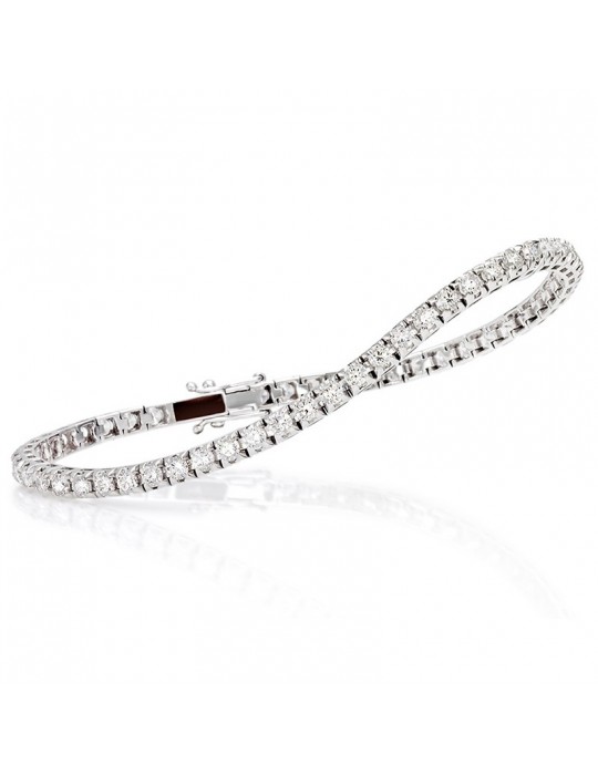 Crieri Woman's Tennis Bracelet - Icon in 18K White Gold with White Diamonds 2.00 ct - 0