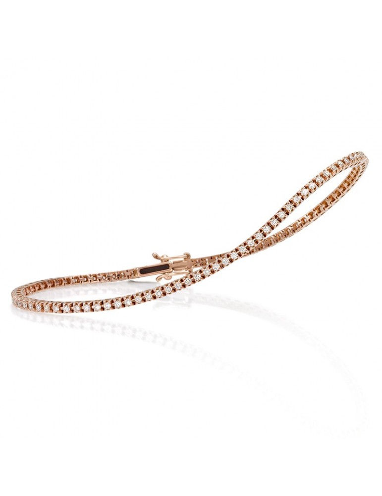 Crieri Woman's Tennis Bracelet - Icon in 18K Rose Gold with White Diamonds 0.95 ct - 0