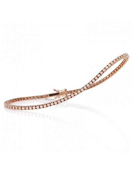 Crieri Woman's Tennis Bracelet - Icon in 18K Rose Gold with White Diamonds 0.95 ct - 0