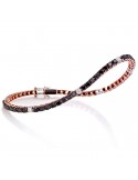Tennis Bracelet Crieri Woman - Lucciole in 18K Rose Gold with White Diamonds and Black Diamonds 1.45 ct - 0