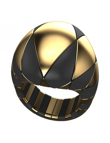 Roberto Demeglio Woman's Ring - Aura in Golden Yellow and Black Satin Ceramic - 0