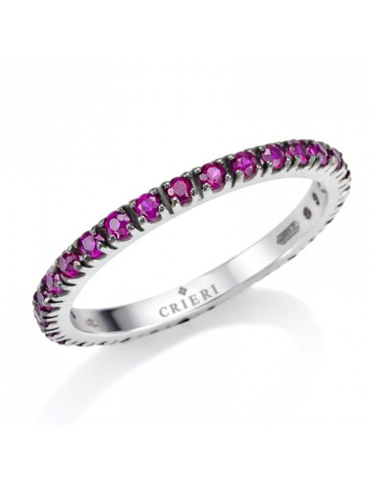 Anello Veretta Crieri - Aeterna - Oro Bianco - Rubini 0,75 ct - AETAEK075RRP140