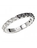 Crieri Veretta Ring - Eclipse in 18K White Gold with White and Black Diamonds 0.21 ct - 0