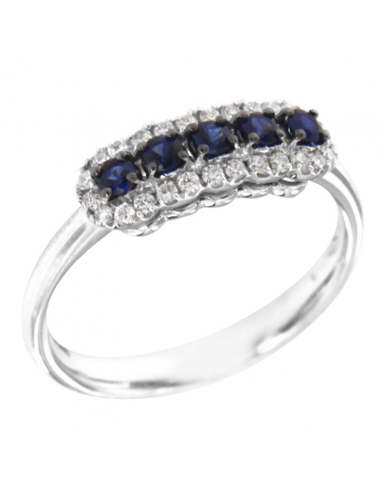 Anello Davite&Delucchi - Oro - Diamanti - Zaffiri 0,42 ct - AA031512ZF