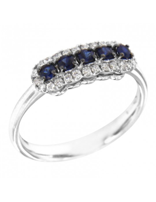 Anello Davite&Delucchi - Oro - Diamanti - Zaffiri 0,42 ct - AA031512ZF