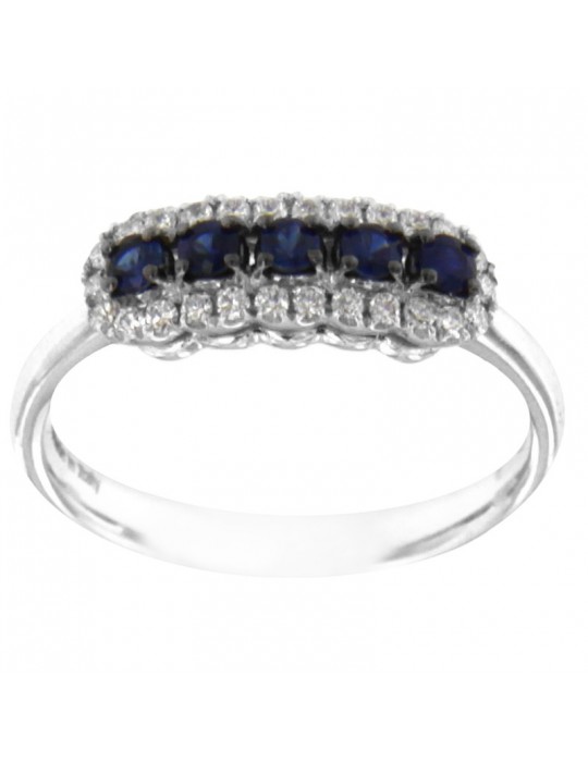 Anello Davite&Delucchi - Oro - Diamanti - Zaffiri 0,42 ct - AA031512ZF