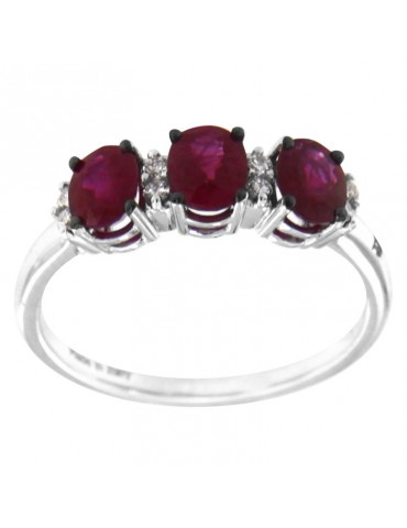 Anello Davite&Delucchi Trilogy - Oro - Diamanti - Rubini 1,30 ct - AA031667RB 2