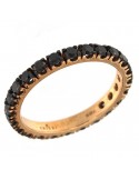 Crieri Veretta Ring - Aeterna in 18K Rose Gold with Black Diamonds 0.29 ct - 0