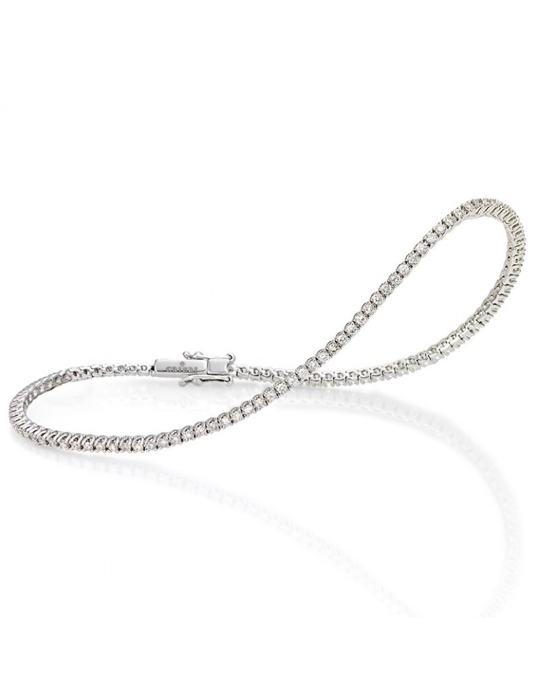 Tennis Bracelet Crieri Woman - Classic in 18K White Gold with White Diamonds 1.10 ct - 0