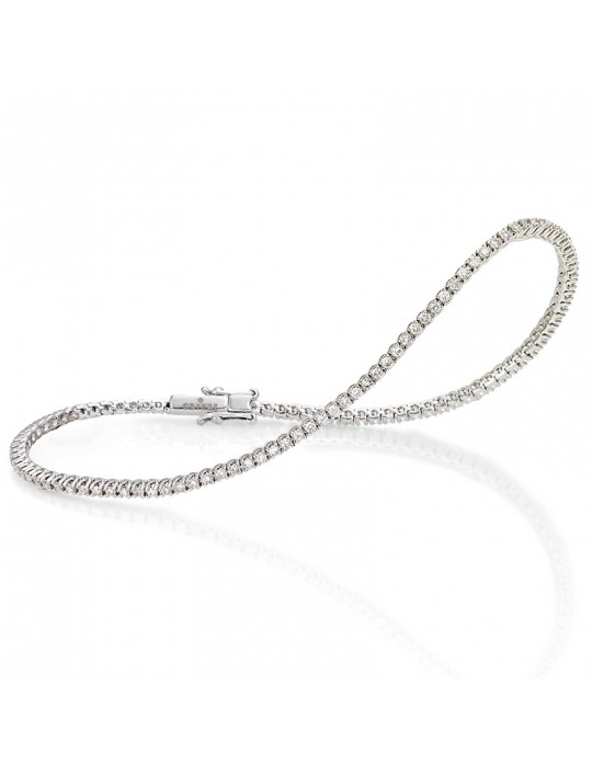 Tennis Bracelet Crieri Woman - Classic in 18K White Gold with White Diamonds 1.10 ct - 0