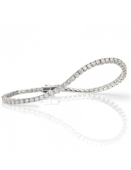 Tennis Bracelet Crieri Woman - Classic in 18K White Gold with White Diamonds 1.45 ct - 0