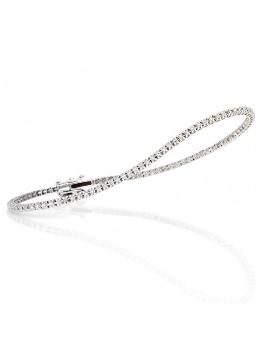 Crieri Woman's Tennis Bracelet - Icon in 18K White Gold with White Diamonds 0.50 ct - 0