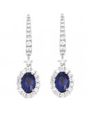 Davite & Delucchi Woman's Earrings - Pendants in 18k White Gold with Natural Diamonds and Sapphires 1.10 ct - 0