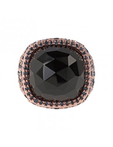 Anello Bronzallure - Preziosa - Onice Nero e Micro Pavè -WSBZ00589BOBN 2