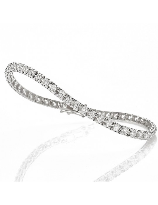 Tennis Bracelet Crieri Woman - Victoria in 18K White Gold with White Diamonds 1.18 ct - 0