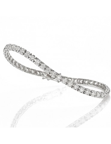 Tennis Bracelet Crieri Woman - Victoria in 18K White Gold with White Diamonds 2.10 ct - 0