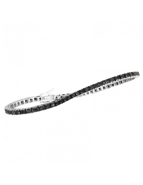 Davite & Delucchi Tennis Bracelet - in 18 carat White Gold with Black Diamonds 4.00 ct - 0