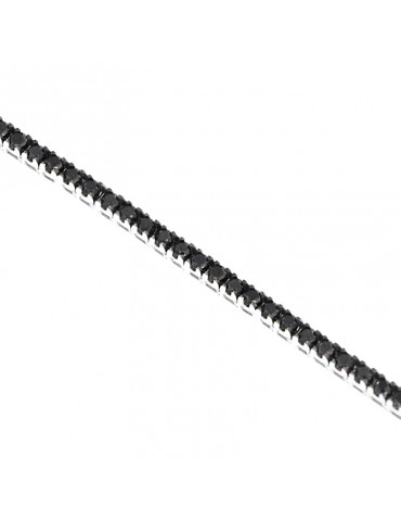 Davite & Delucchi Tennis Bracelet - in 18 carat White Gold with Black Diamonds 4.00 ct - 0 2