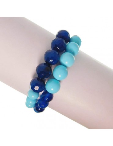 Rajola Woman's Bracelet - Link with Blue Agate and Turquoise Paste - 0