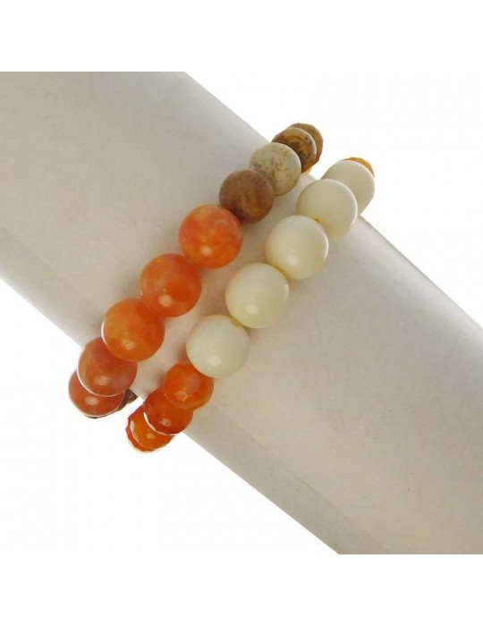Bracciale Rajola - Link - Calcite - Agata - Osso Diaspro - Corniola - 54459618