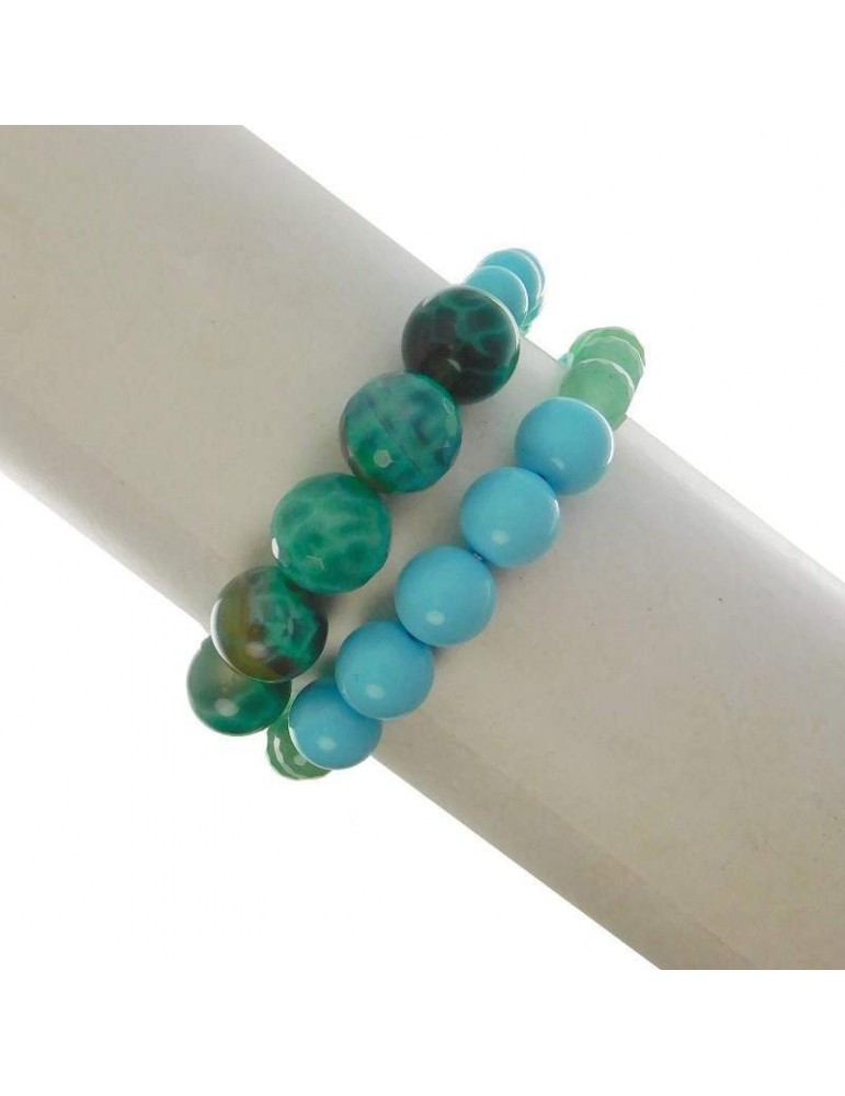 Bracciale Rajola - Link - Pasta Turchese - Avventurina - Agata Verde - 54459818