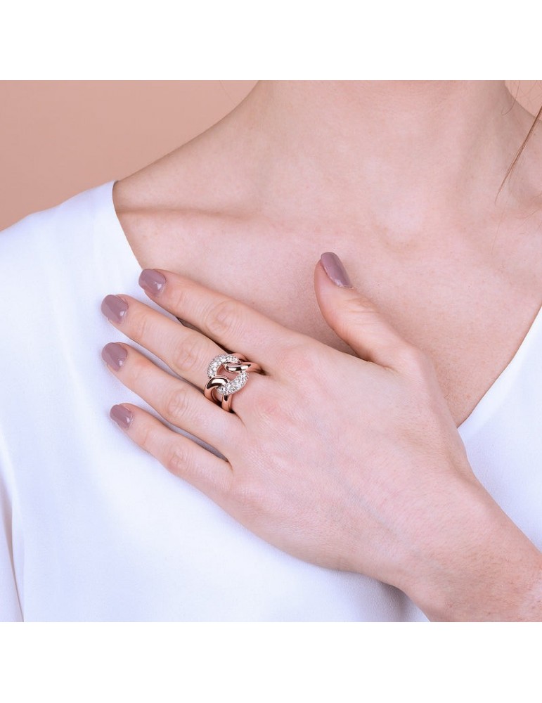 Bronzallure Woman Ring - Very High Maxi Chain with Pav - 0