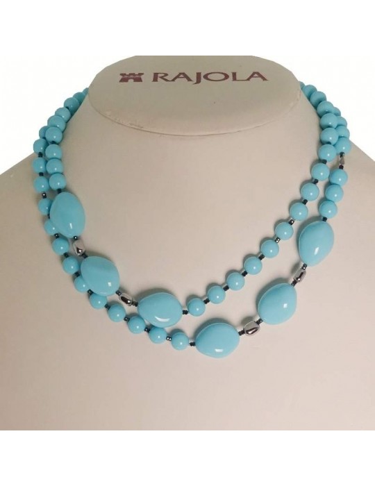 Rajola Woman - Vita Necklace with Turquoise Paste, Hematite and Blue Spinel - 0