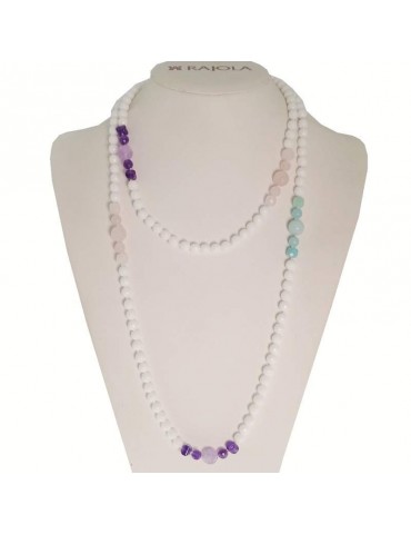 Collana Rajola - Soleil - Pasta Bianca - Ametista - Amazzonite -546888