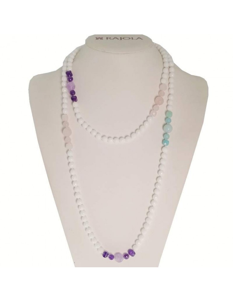 Collana Rajola - Soleil - Pasta Bianca - Ametista - Amazzonite -546888