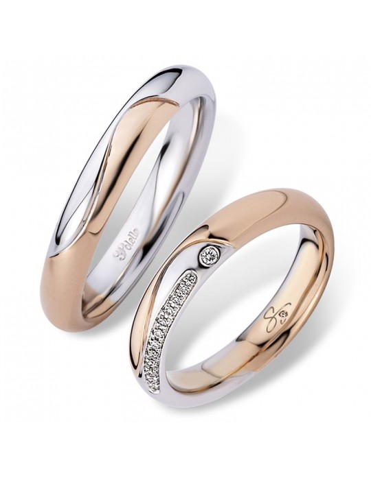 Fede Polello - Bicolore - Oro Rosa - Oro Bianco - Diamanti - 3271DBR