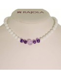 Rajola Woman's Necklace - Soleil with White Body and Amethyst - 0