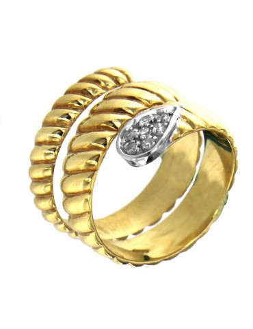 Picca Woman Ring - in Yellow Gold with Diamonds - 0