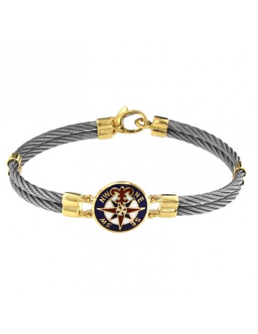 Giovepluvio Man's Bracelet - Wind  Rose in 18k Gold - 0