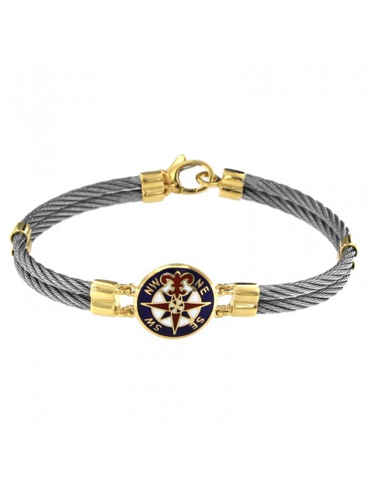 Bracciale Giovepluvio Uomo - Rosa dei Venti in Oro 18 Carati - 0