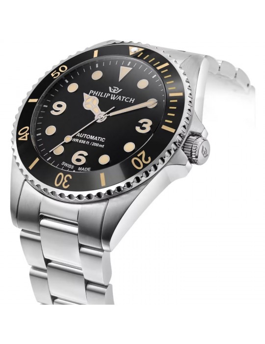 Philip Watch Man Watch - Caribe Mechanical Automatic 42mm Black - Special Pack with Strap Included - 0