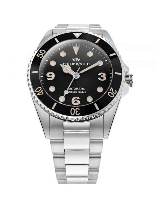 Philip Watch Man Watch - Caribe Mechanical Automatic 42mm Black - Special Pack with Strap Included - 0